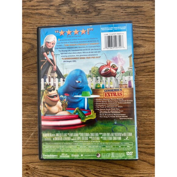 Monsters Vs Aliens 2009 DVD Comedy Hugh Laurie Reese Witherspoon Pre-Owned - Picture 2 of 4